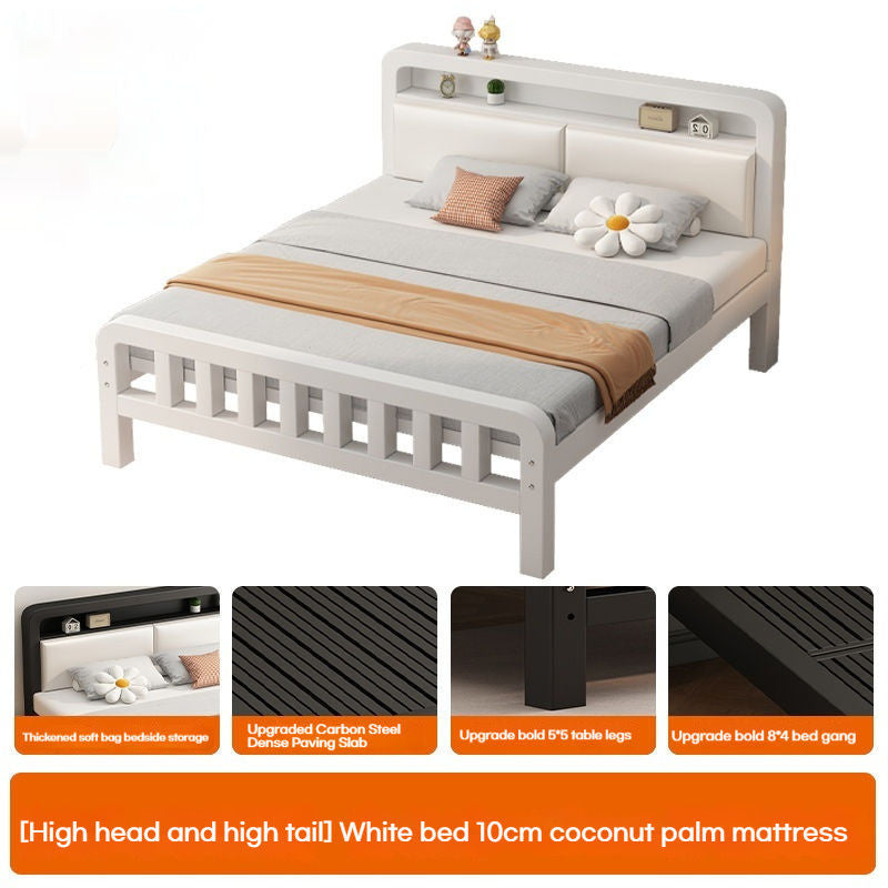 Iron used in home, master bedroom, double 1.5 meters, dormitory thickened iron frame bed for rental 1.2 meters