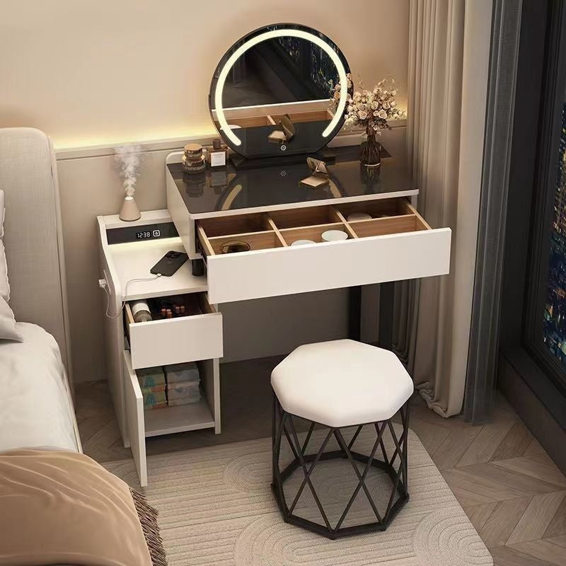 Meja Solek Bilik Tidur Kayu Padu Mewah Moden Kabinet Penyimpanan Pelbagai Fungsi Satu Set