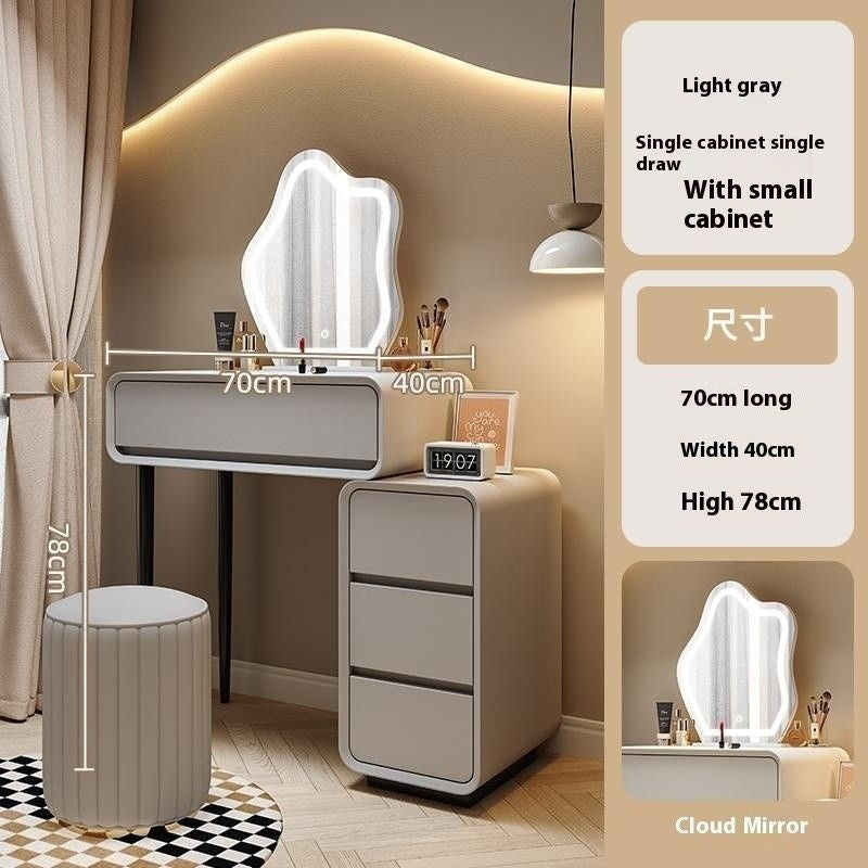 Cream Wind Solid Wood Large Bedroom Modern Simple Foldable Chest of Drawers One Dressing Table