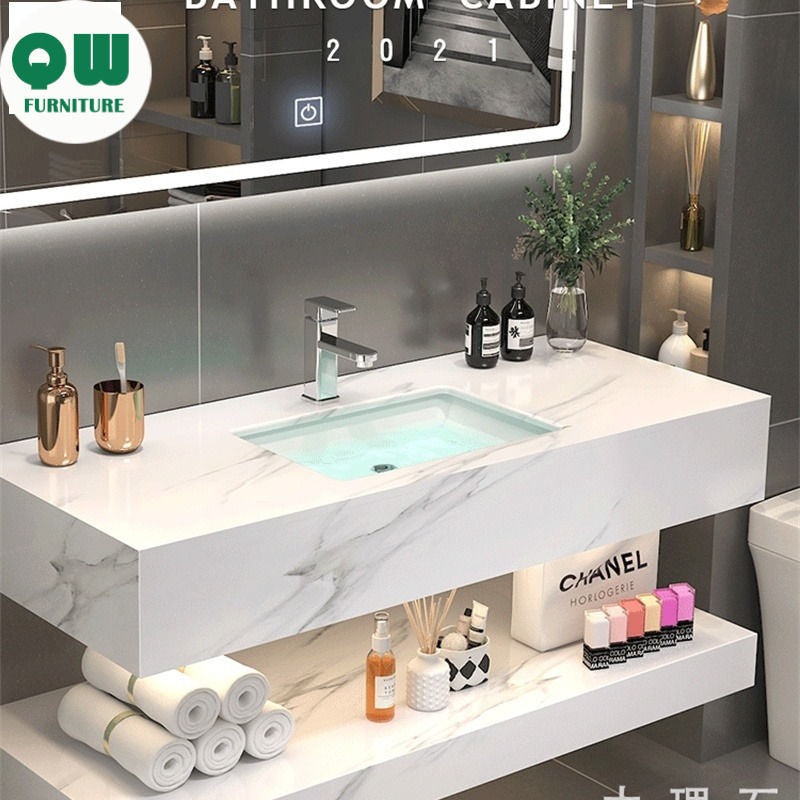 QW- Marble Sink Storage Cabinet Smart Mirror in the Bathroom