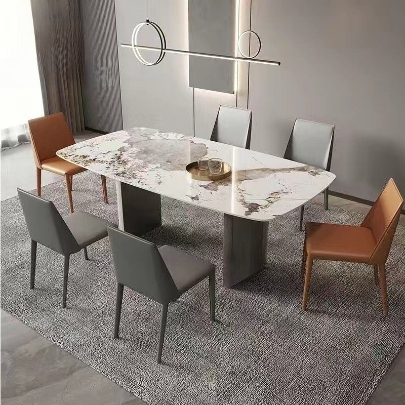 BKK Ready Stock Premium Italian Style Dining Table Square shape Elegant style stainless steel marble