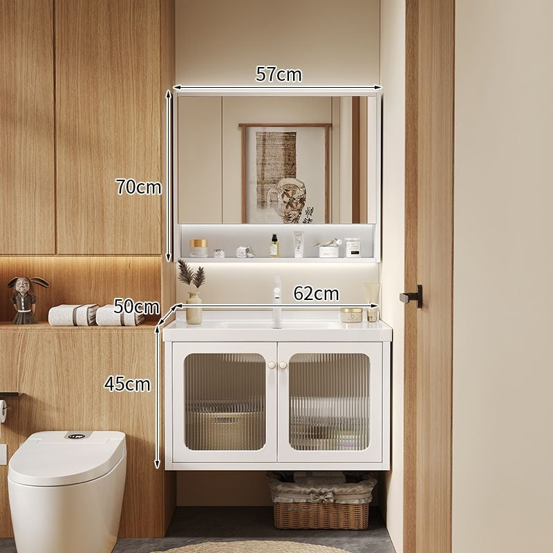 QW- Solid Wood Storage Smart Mirror Cabinet Bathroom Sink Set