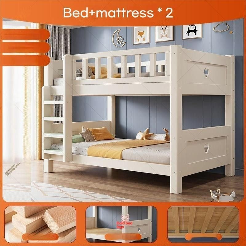 Children's solid wood bunk upper and lower high low multi-purpose double layer mother's bed