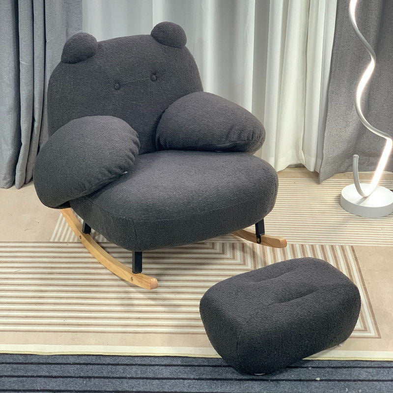 Cream Wind Single Rocking Living Room Little Bear Chair Sofa Bedroom Leisure