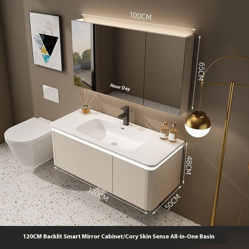 QW- Cream Style Storage Smart Mirror Cabinet in the Bathroom