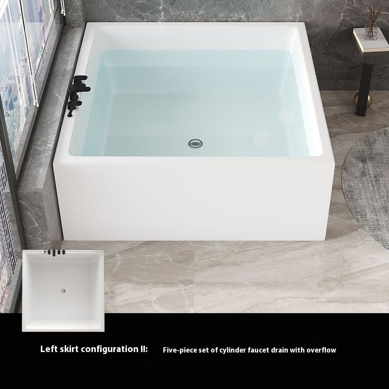 QW- Square Acrylic Heated Bathtub, Massage and Travel Bathtub