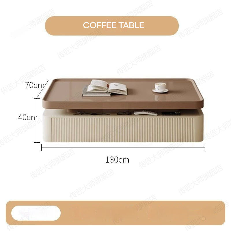 Modern Simple Living Room with Storage Drawer Coffee Table TV Cabinet Combo Set