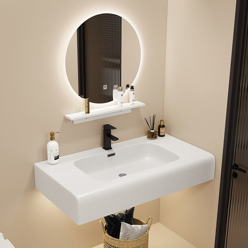 QW- Stone Sink Smart Mirror in the Bathroom Storage Cabinet