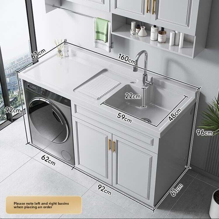 QW- Stainless Steel Storage Cabinet Bathroom Sink Washing Machine Counter