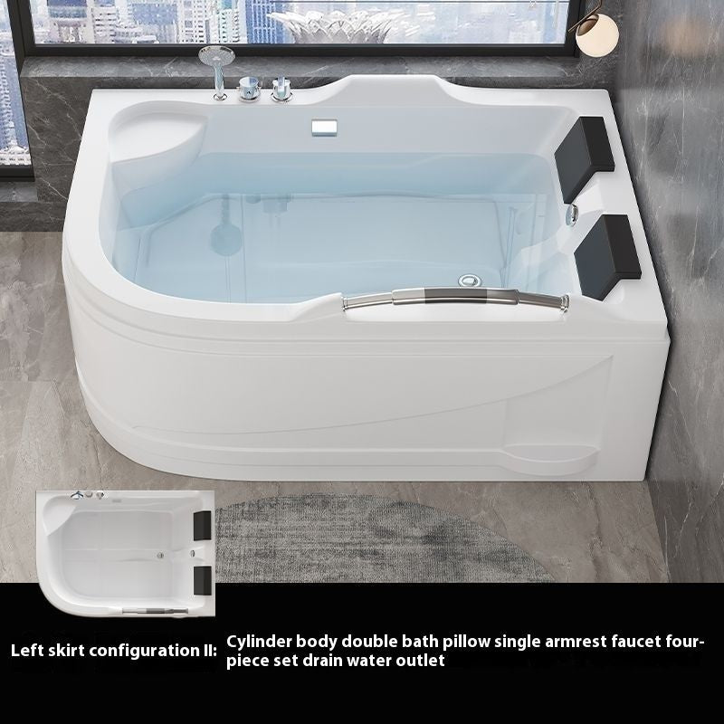 QW- Double Acrylic Heated Temperature Massage Bathtub