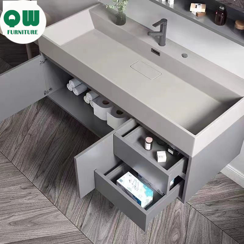 QW- Smart Mirror Real Wood Storage Bathroom Wash Cabinet