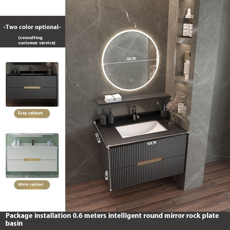 QW- Luxury Storage Smart Mirror Bathroom Cabinet Basin Set