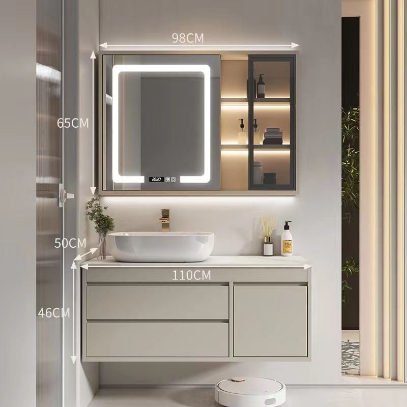 QW- Made of Real Wood, Smart Mirror in Bathroom, Bathroom Sink Storage Cabinet