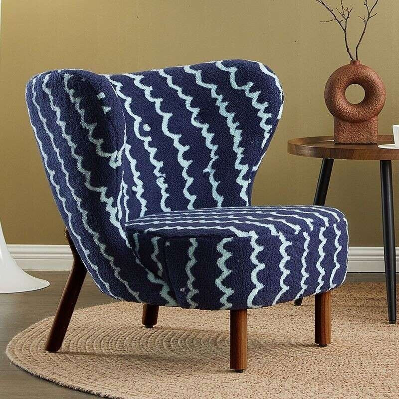 Simple Design Vintage Feeling Single Leisure Chair Sheepskin Jacquard Living Room Balcony Lazy Sofa