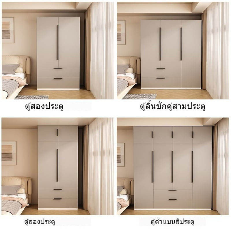 Kabinet Penyimpanan Dua Pintu Bilik Tidur Rumah Kayu Padu Pemasangan Mudah Almari Pakaian Kecil