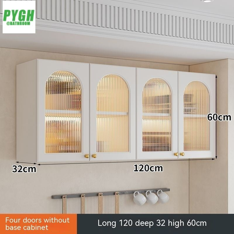 QW- Massif Wooden Kitchen Hanging French Style Wall Mounted Storage Cabinet