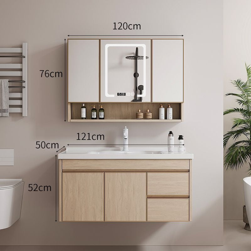Kabinet simpanan bilik mandi QW- Aluminium, cermin pintar aloi aluminium, set sinki 
