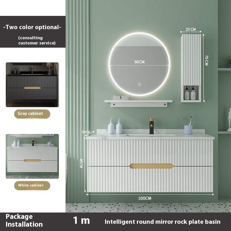 QW- Smart Bathroom, Mirror Bathroom Storage Cabinet, Basin Set