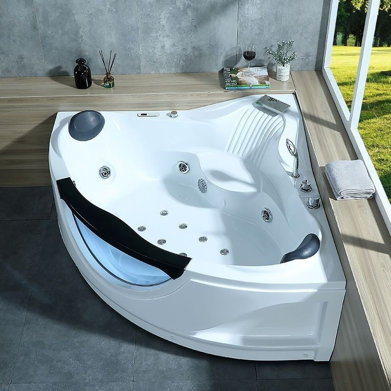 QW- Fan-shaped Acrylic Bathtub With massage system and colored lights