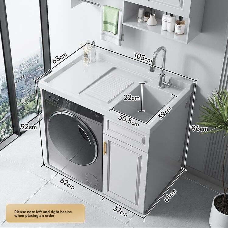 QW- Stainless Steel Storage Cabinet Bathroom Sink Washing Machine Counter