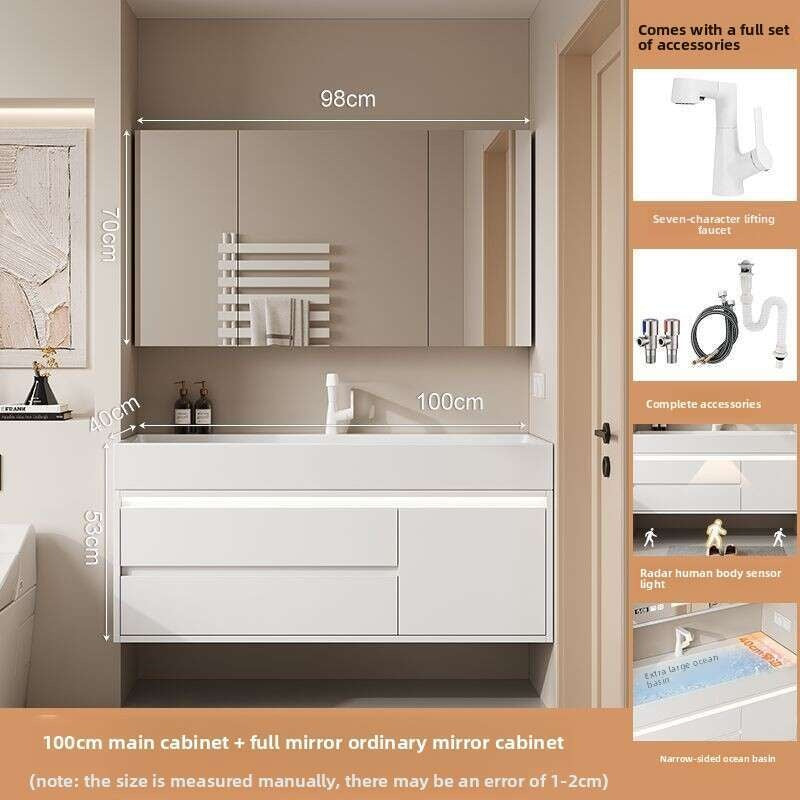 QW- Kabinet kaca pintar untuk storan bilik mandi, lebar 40 cm.