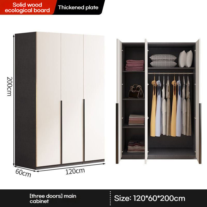 Lightweight Luxury Solid Wood Home Bedroom Thick Ecoboard Large Combination Wardrobe