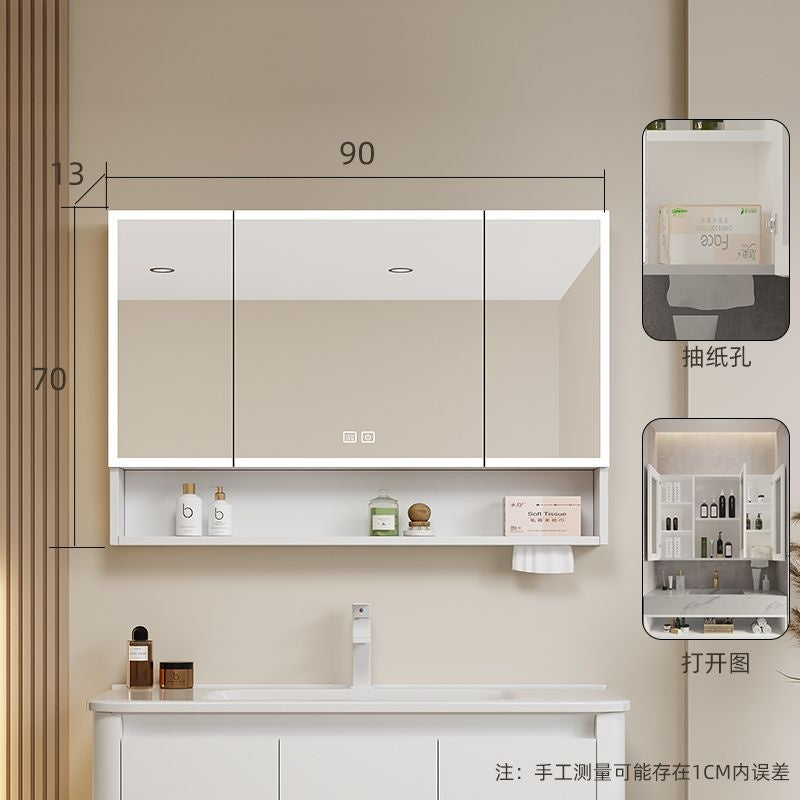 QW- aluminum Aluminum Alloy Bathroom Cabinet Smart Mirror