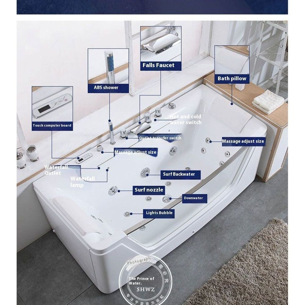 QW- Surf Massage Constant Temperature Bathtub, Acrylic Bathtub
