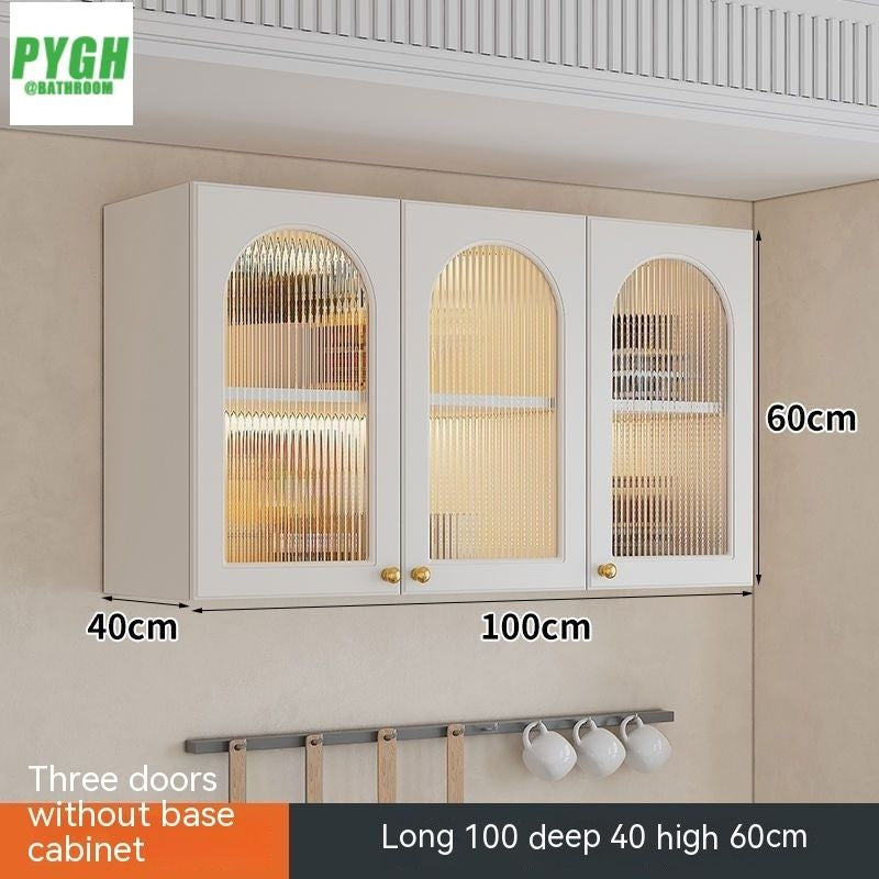 QW- Massif Wooden Kitchen Hanging French Style Wall Mounted Storage Cabinet