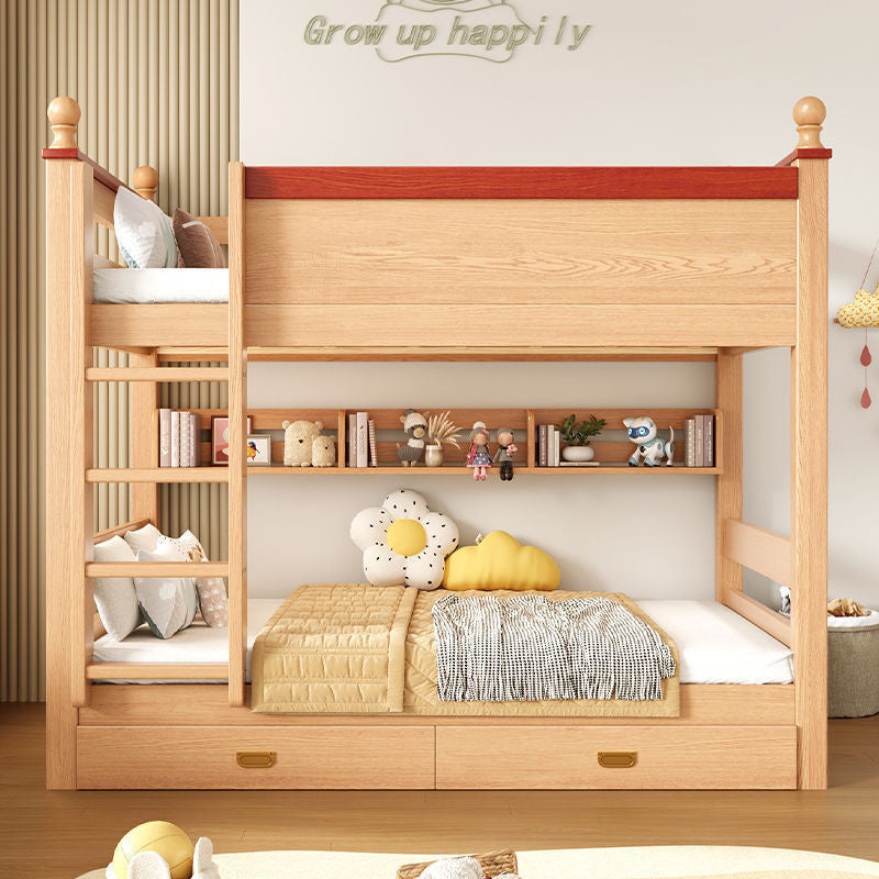 Home page, high low simple upper and lower wooden children's beds, bunk beds