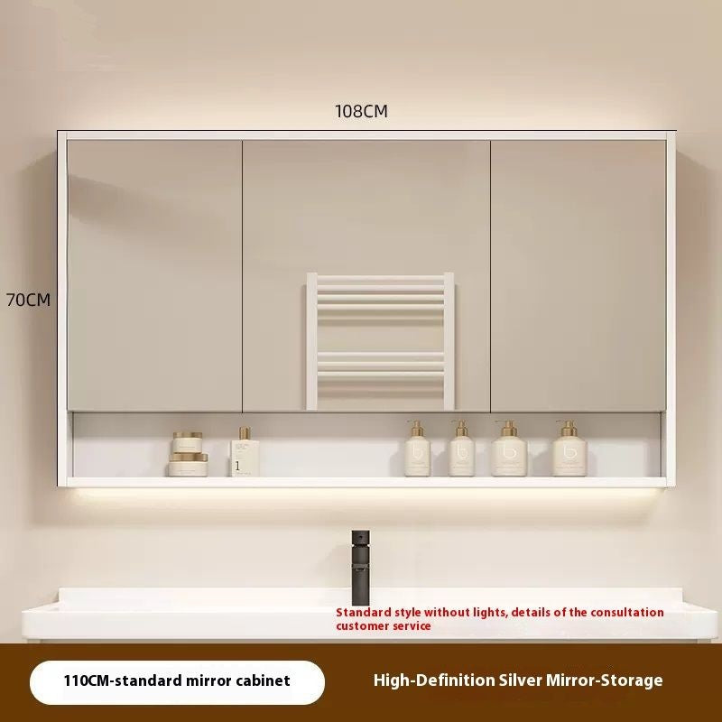 QW- Smart mirror made of real wood, mirror, bathroom storage cabinet