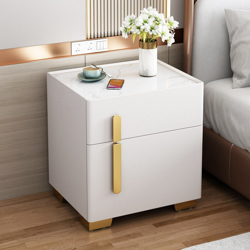 Bedside smart bedside table safe modern simple solid wood one-piece