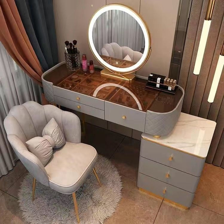 Meja Kabinet Penyimpanan Persalinan Kecil Mudah Gaya Nordik Kaca Jernih Bilik Tidur