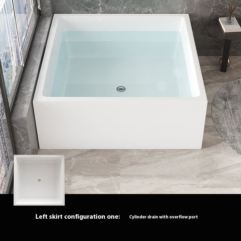 QW- Square Acrylic Heated Bathtub, Massage and Travel Bathtub