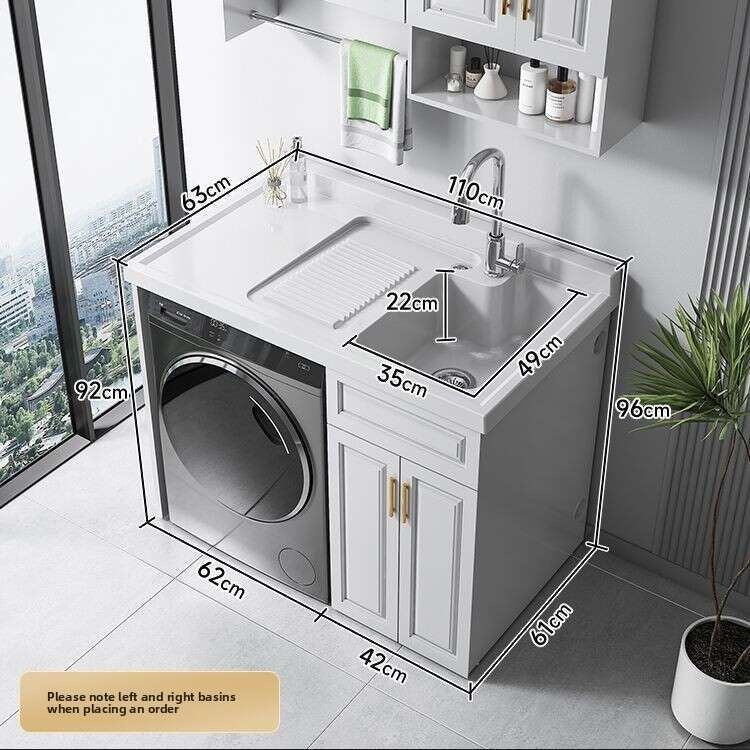 QW- Stainless Steel Storage Cabinet Bathroom Sink Washing Machine Counter
