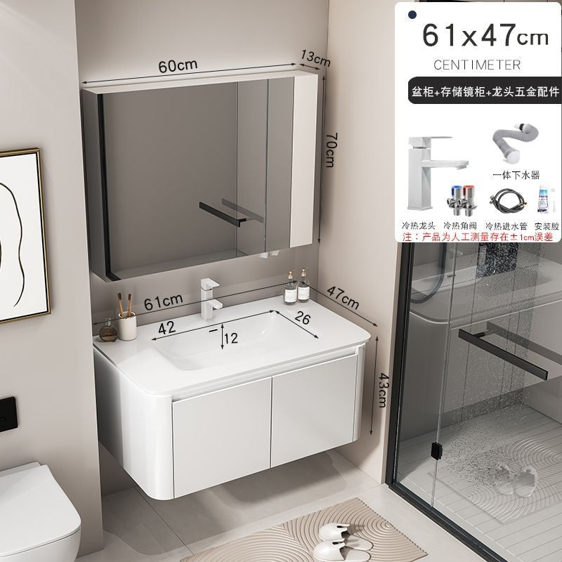 Kabinet Cuci Bilik Mandi Penyimpanan Aluminium Cermin Pintar QW- 