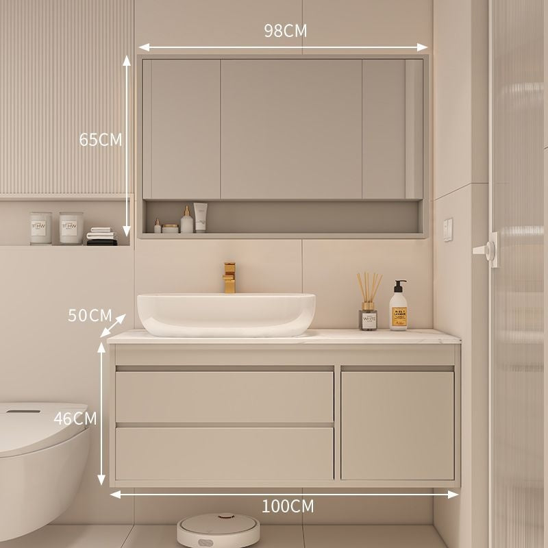 QW- Made of Real Wood, Smart Mirror in Bathroom, Bathroom Sink Storage Cabinet