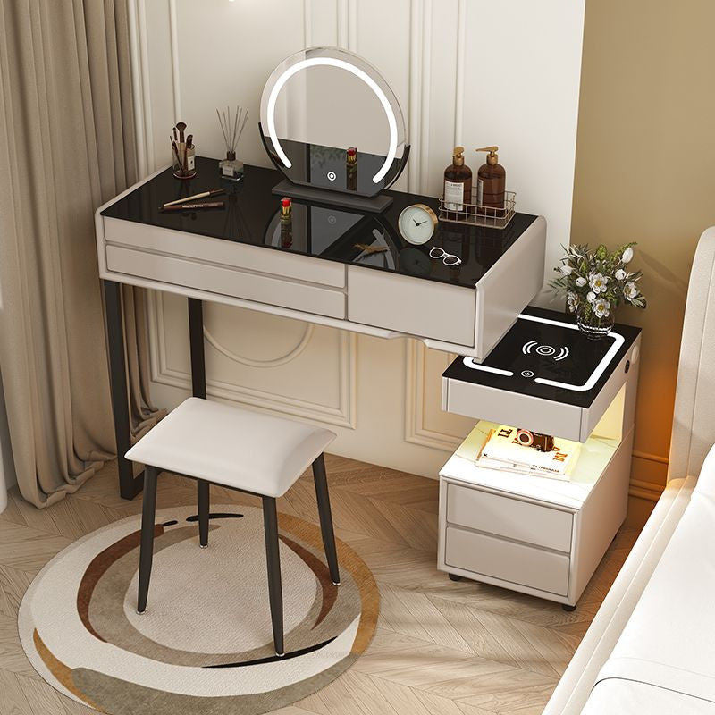 Smart Solid Wood Dressing Table Wireless Charging Bedroom Makeup Single Cabinet Modern Simple