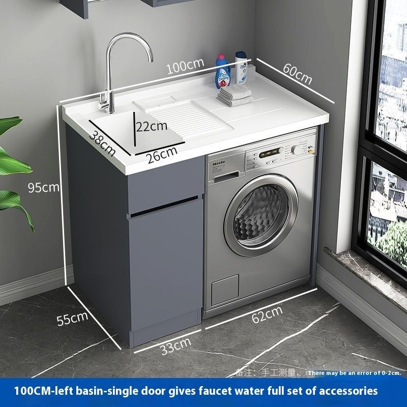 QW- Storage Cabinet Bathroom Sink Set Washing Machine Counter