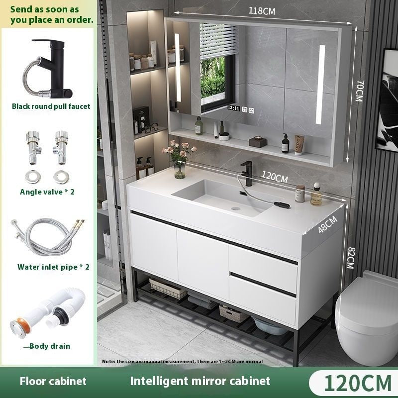 QW- Real Wood Storage Smart Mirror Cabinet Sink Set in the Bathroom