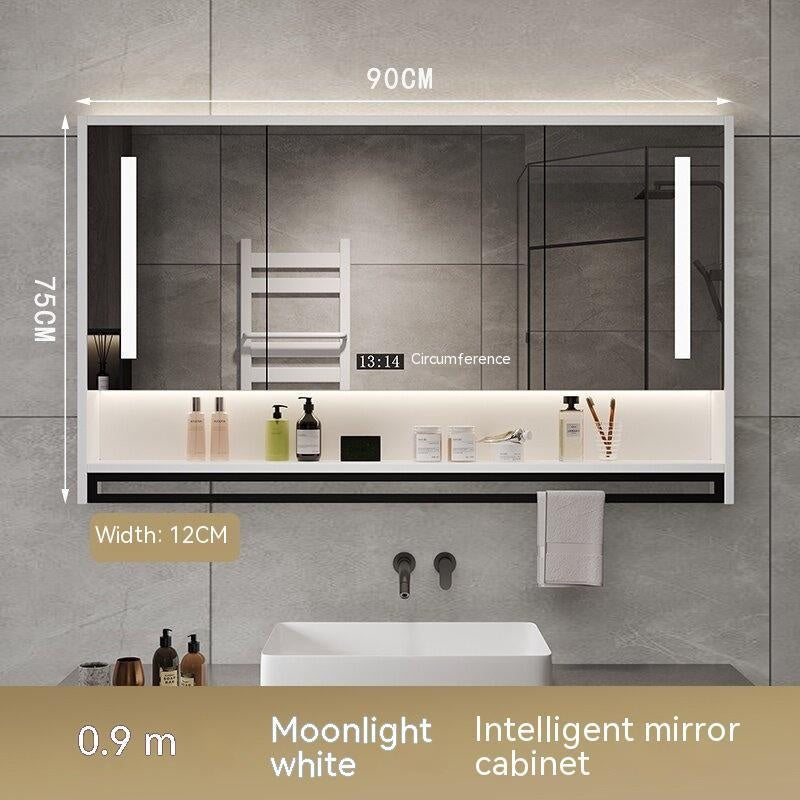 QW- Smart Mirror Bathroom The mirror cabinet in bathroom can eliminate dust and fog by turning on the heater.