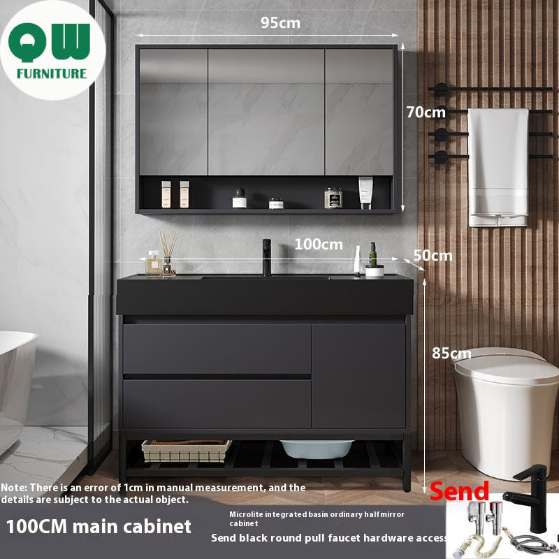 Kabinet Penyimpanan Kayu Asli Kaca Pintar QW-, Sinki Bilik Mandi Nano 