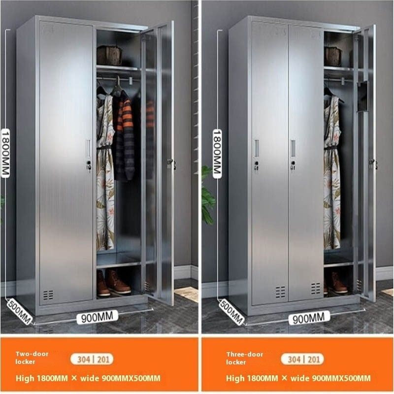 304 Extra Thick Wardrobe Stainless Steel Dust-free Storage Cabinet for Bathroom