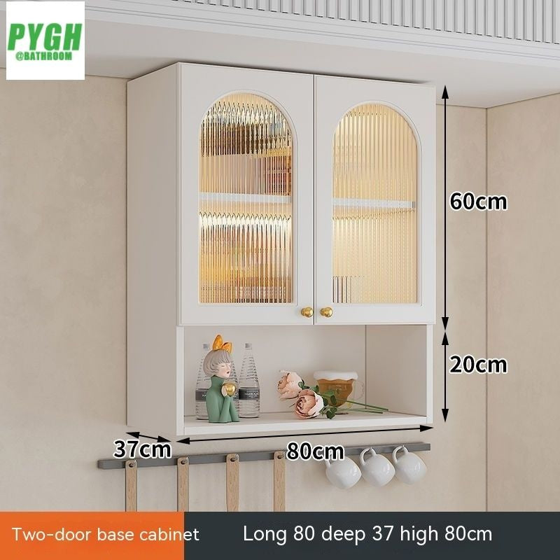 QW- Massif Wooden Kitchen Hanging French Style Wall Mounted Storage Cabinet