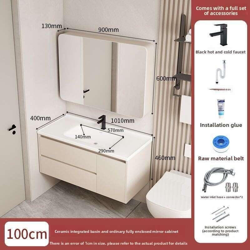 QW- Set storan meja solek, lebar 40 cm. Kabinet Cermin Bilik Mandi
