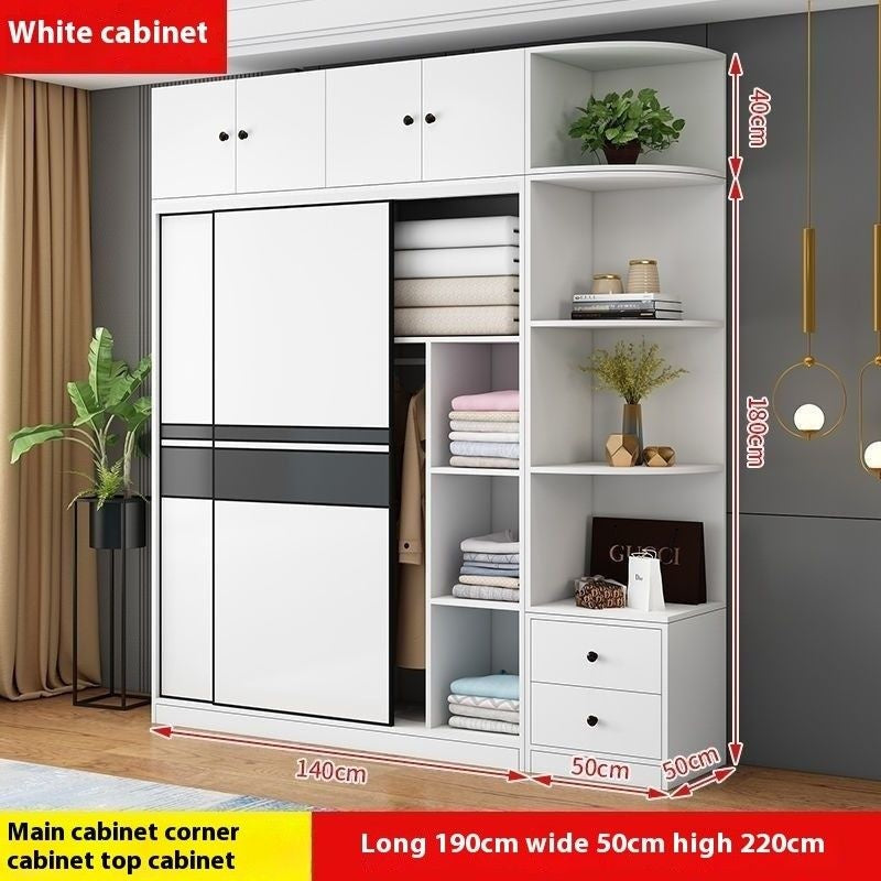 Kabinet moden ringkas pintu gelangsar bilik tidur rumah kayu padu