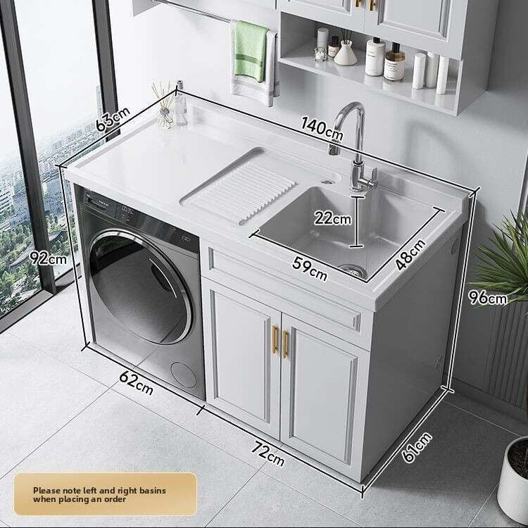 QW- Stainless Steel Storage Cabinet Bathroom Sink Washing Machine Counter