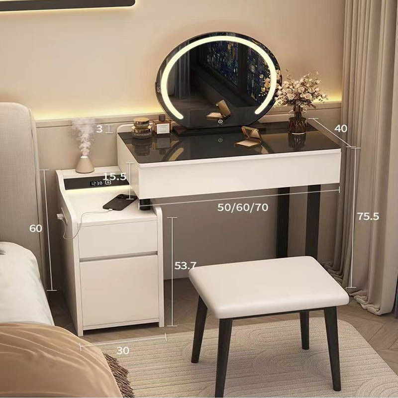 Meja Solek Bilik Tidur Kayu Padu Mewah Moden Kabinet Penyimpanan Pelbagai Fungsi Satu Set