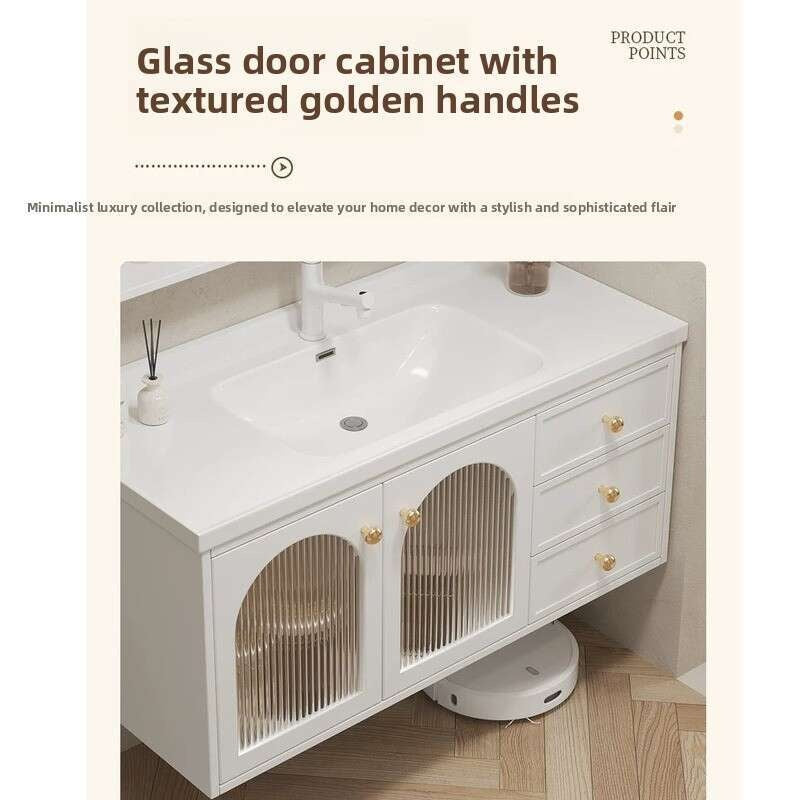 QW- Smart glass cabinet for bathroom storage, width 40 cm.