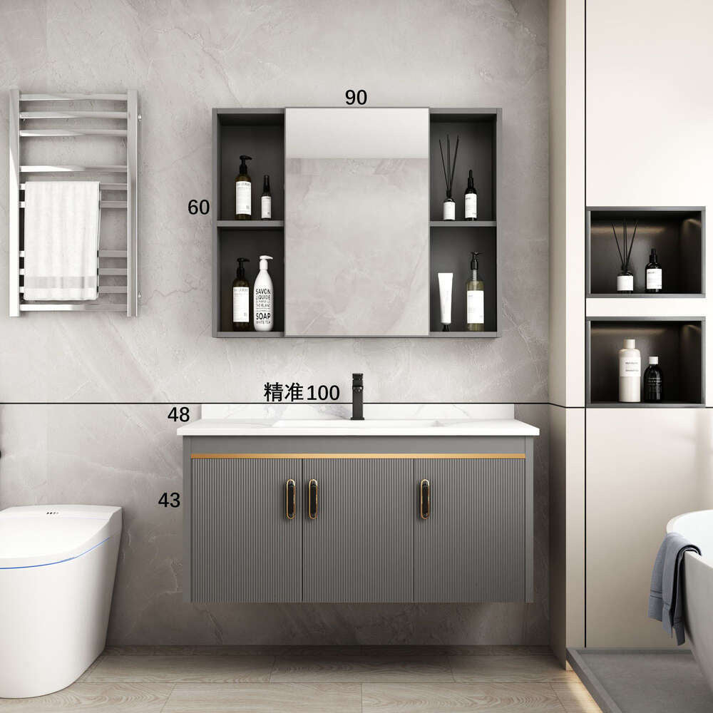 Kabinet Penyimpanan Aluminium QW- Cermin Pintar di Bilik Mandi, Singki Bilik Mandi 
